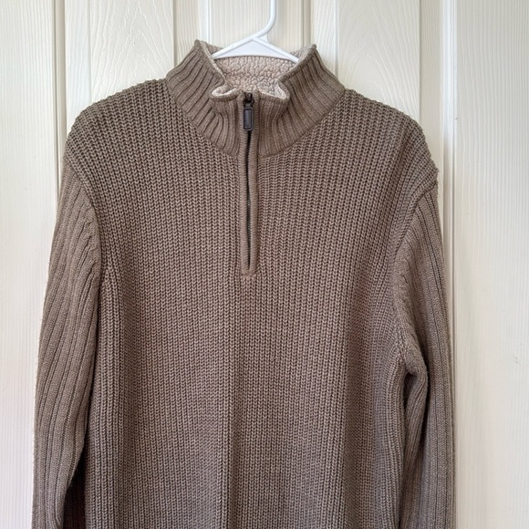 Oscar Dela Renta Knit Mock Turtleneck Sweater Beige Brown Medium - Picture 3 of 8